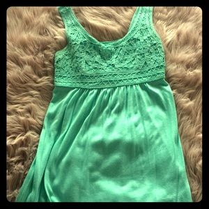 Strapless A-Line Dress With Lace Overlay